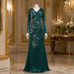 لباس مجلسی زنانه مدل ساناز رنگ سبز (j) کد LB417