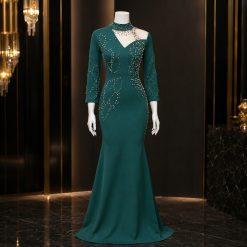 لباس مجلسی زنانه طناز سبز (j) کد LB240