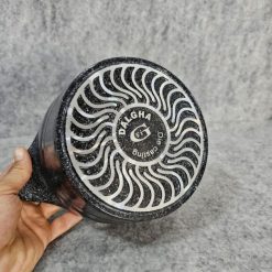 قابلمه تک سایز 32 چدن گرانیت 15 نفره دالغا رنگ مشکی (AF) کد LGH071 - تصویر 7