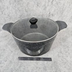 قابلمه تک سایز 32 چدن گرانیت 15 نفره دالغا رنگ مشکی (AF) کد LGH071 - تصویر 4