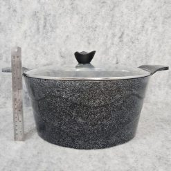 قابلمه تک سایز 32 چدن گرانیت 15 نفره دالغا رنگ مشکی (AF) کد LGH071 - تصویر 9