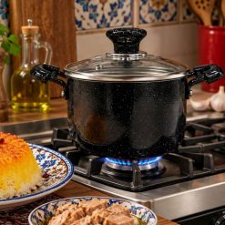 قابلمه تک سایز 14 گرانیتی 1 نفره آذین رنگ مشکی (AF) کد LGH080