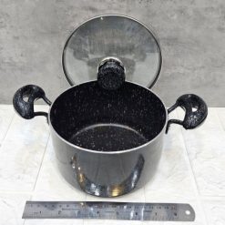 قابلمه تک سایز 16 گرانیتی 2 نفره آذین رنگ مشکی (AF) کد LGH081 - تصویر 4