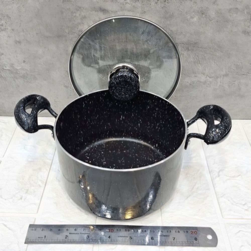 قابلمه تک سایز 16 گرانیتی 2 نفره آذین رنگ مشکی (AF) کد LGH081 - تصویر 4