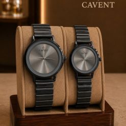 Alternative view of ساعت ست زنانه و مردانه گرد کاونت مشکی صفحه طوسی (ZZ) کد W1710