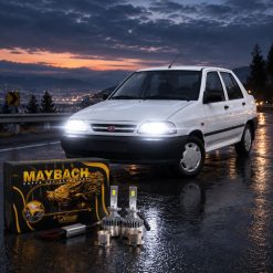 هدلایت h4 برند MZM مدل میباخ مناسب نور بالا پراید 131 کد HL534