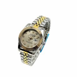 ساعت زنانه رولکس دیت جاست بند استیل نقرهای-طلایی صفحه طوسی (E) W1750 - تصویر 3