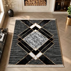 Alternative view of فرش آشپزخانه طرح مدرن رنگ مشکی استپ دار (TI) کد XRN-5619