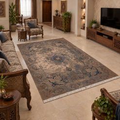 Alternative view of فرشینه آشپزخانه طرح کلاسیک استپ دار زیتونی و کرم (TI) کد WF-5778