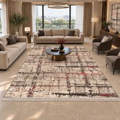 Alternative view of فرش اتاق و پذیرایی طرح مدرن رنگ کرم طوسی استپ دار (TI) کد WF-5698