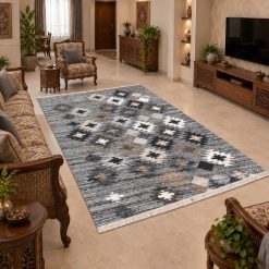 فرشینه اتاق و پذیرایی مدرن خاکستری ترمز دار (TI) کد F115