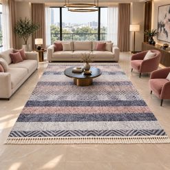 Alternative view of فرش اتاق و پذیرایی طرح مدرن صورتی استپ دار (TI) کد CR-D5717