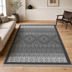 Alternative view of فرش اتاق و پذیرایی طرح پینترستی مشکی استپ دار (TI) کد XMA-5721