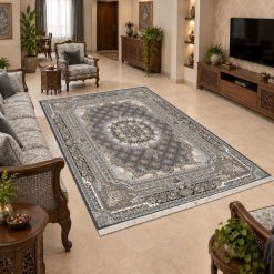 Alternative view of فرش اتاق و پذیرایی کلاسیک استپ دار رنگ طوسی (TI) کد XRN-5769