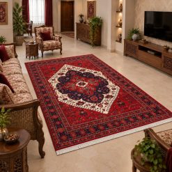 Alternative view of فرشینه آشپزخانه طرح کلاسیک رنگ قرمز لاکی استپ دار (TI) کد WF-5598