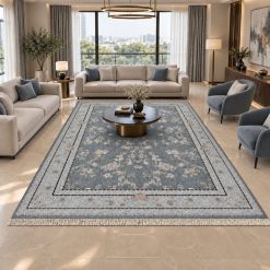 Alternative view of فرش اتاق و پذیرایی کلاسیک رنگ طوسی گلدار استپ دار (TI) کد CR-D5677