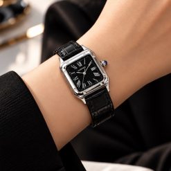 ساعت زنانه کارتیر مدل دمونت بند چرمی مشکی صفحه مشکی (ZZ) W1764
