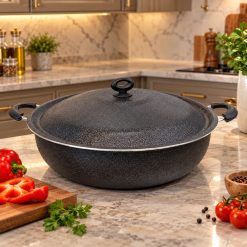 تابه تک سایز 42 گرانیتی هلنا مشکی چروک (AF) کد LGH105 - تصویر 3