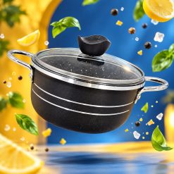 قابلمه تک سایز 18 آپادانا گرانیتی 3 نفره مشکی (AF) کد LGH128