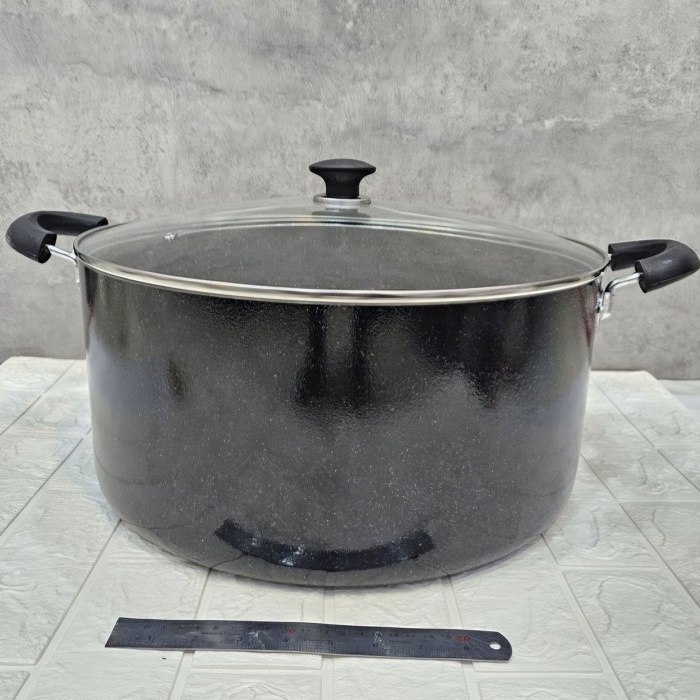 قابلمه تک سایز 40 گرانیتی 30 نفره آذین مشکی (AF) کد LGH096 - تصویر 4