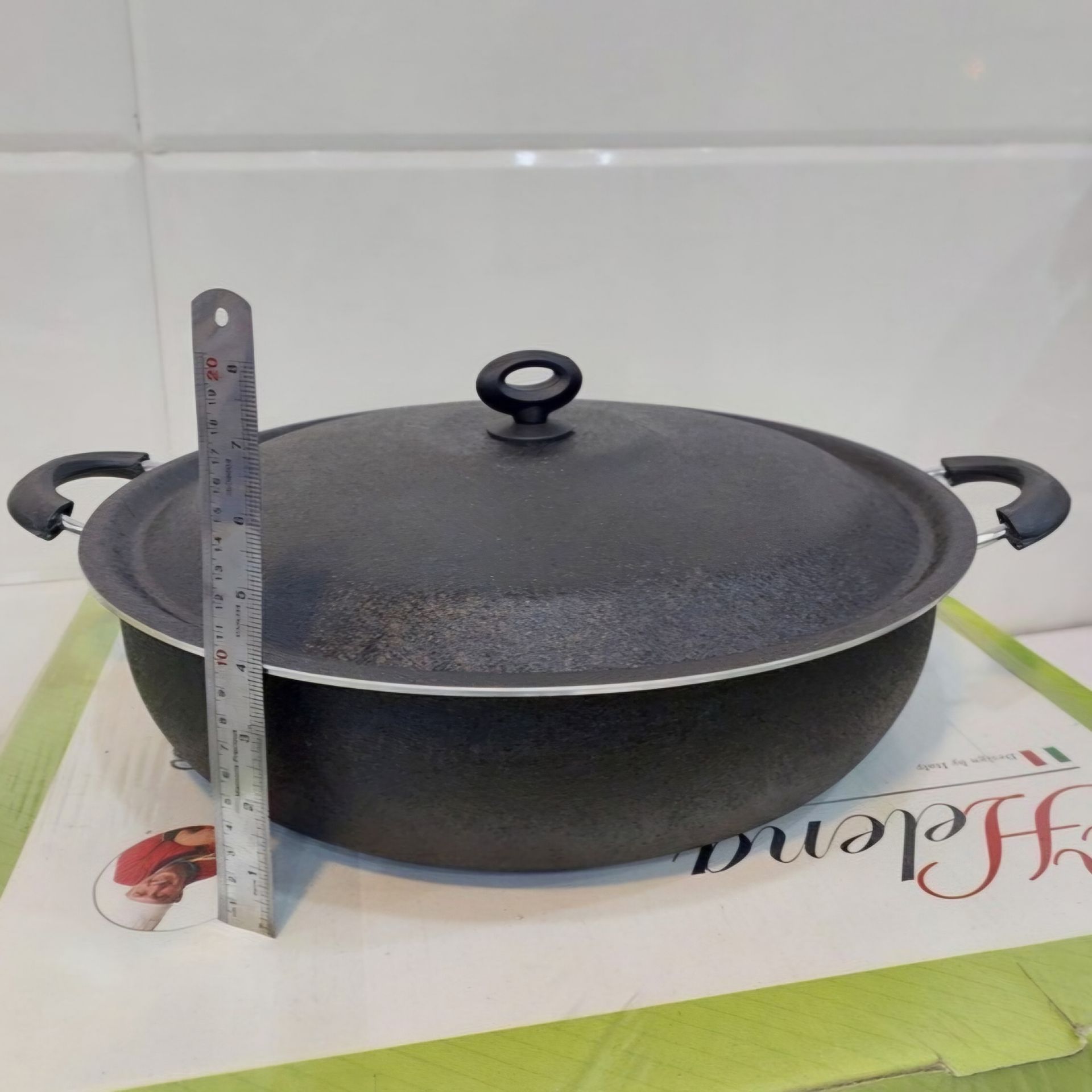 تابه تک سایز 42 گرانیتی هلنا مشکی چروک (AF) کد LGH105 - تصویر 4