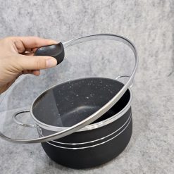 قابلمه تک سایز 24 آپادانا گرانیتی 6 نفره مشکی (AF) کد LGH125 - تصویر 5