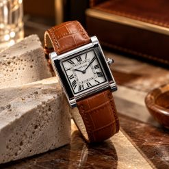 ساعت مردانه کارتیر چرمی قهوهای صفحه سفید (ZZ) W1776