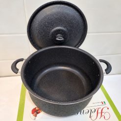 قابلمه تک سایز 42 گرانیتی 25 نفره هلنا مشکی چروک (AF) کد LGH106 - تصویر 5