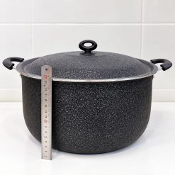 قابلمه تک سایز 42 گرانیتی 25 نفره هلنا مشکی چروک (AF) کد LGH106 - تصویر 4