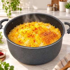 Alternative view of قابلمه تک سایز 34 گرانیتی 12 نفره هلنا مشکی چروک (AF) کد LGH102
