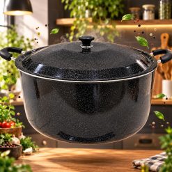 قابلمه تک سایز 50 گرانیتی 45 نفره آذین مشکی (AF) کد LGH100 - تصویر 3