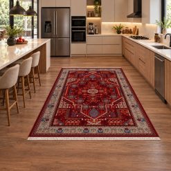 فرشینه آشپزخانه طرح سنتی ترمز دار قرمز لاکی (TI) کد 0023A-5746