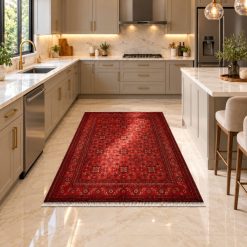 فرشینه آشپزخانه طرح سنتی رنگ قرمز استپ دار (TI) کد 5705XL-QM