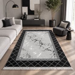 Alternative view of فرش اتاق و پذیرایی مدرن استپ دار رنگ طوسی و مشکی (TI) کد 5810SX-L